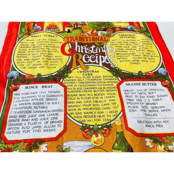 Vintage Vista tea towel, Christmas recipes towel, 100% cotton vintage dishcloth - Picture 4 of 9